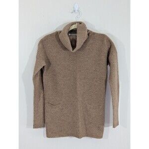 Ellen Tracy Turtleneck Sweater Womens Size Small Wool Yak Beige Pullover Thick